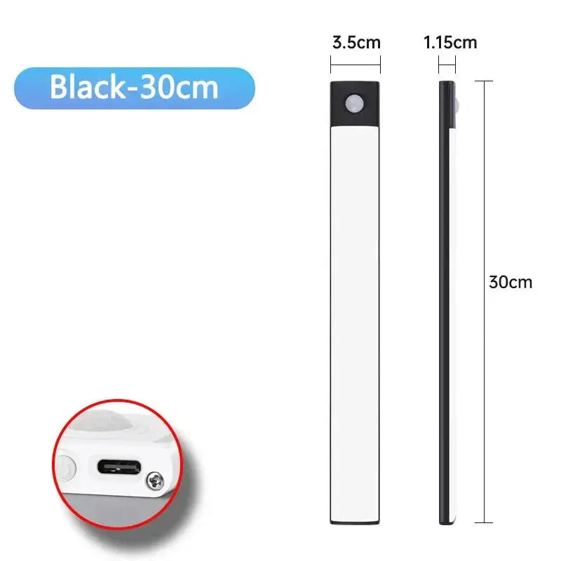 Lampe LED USB Type-C Rechargeable avec Capteur de Mouvement, Éclairage pour Armoire Garde-robe Ma boutique