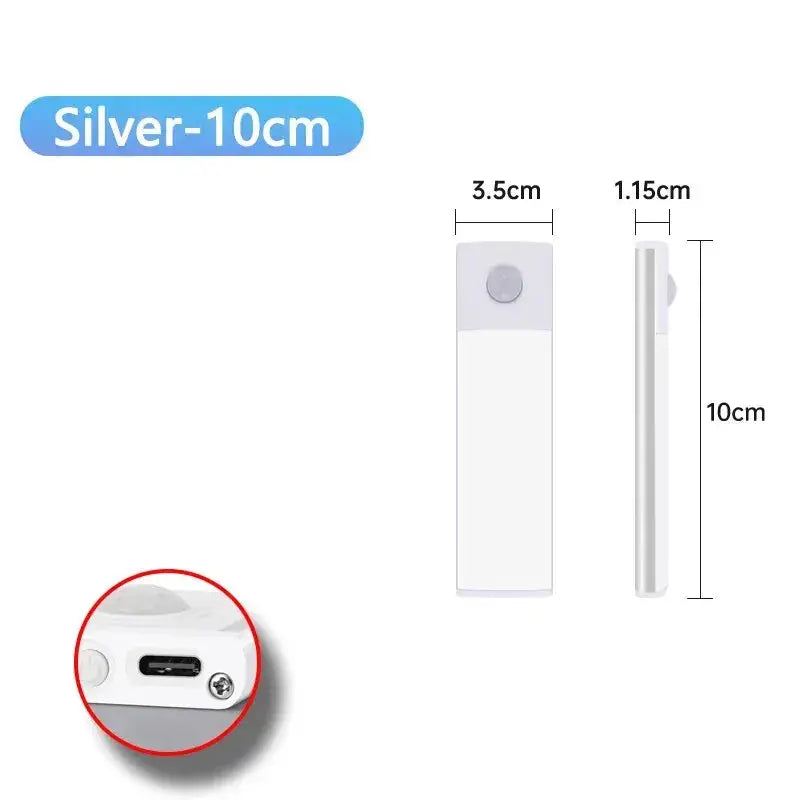 Lampe LED USB Type-C Rechargeable avec Capteur de Mouvement, Éclairage pour Armoire Garde-robe Ma boutique