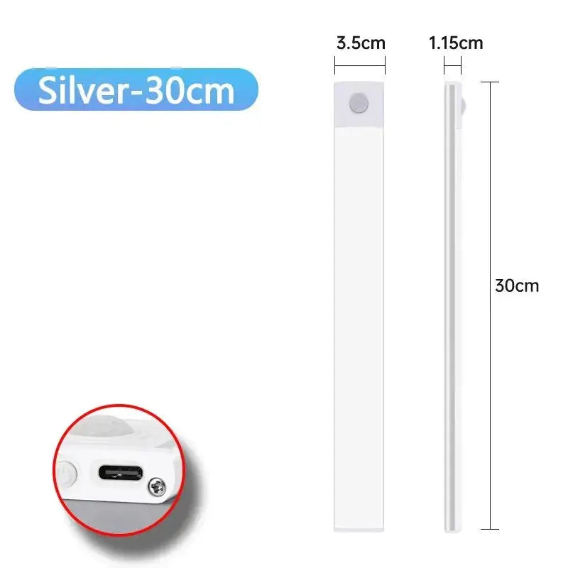 Lampe LED USB Type-C Rechargeable avec Capteur de Mouvement, Éclairage pour Armoire Garde-robe Ma boutique