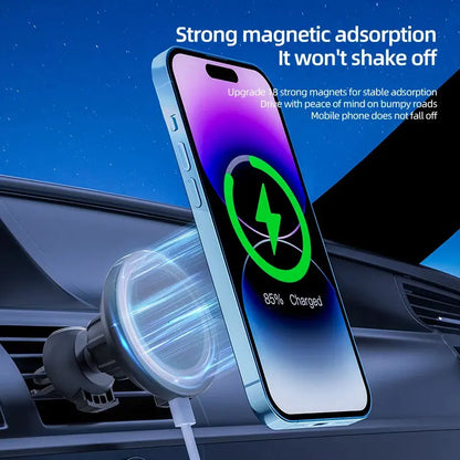 Chargeur magnétique sans fil pour voiture, support de téléphone pour grille d'aération, charge rapide, iPhone 12, 13, 14, 15 Pro Max, 30W - ASTUCIO