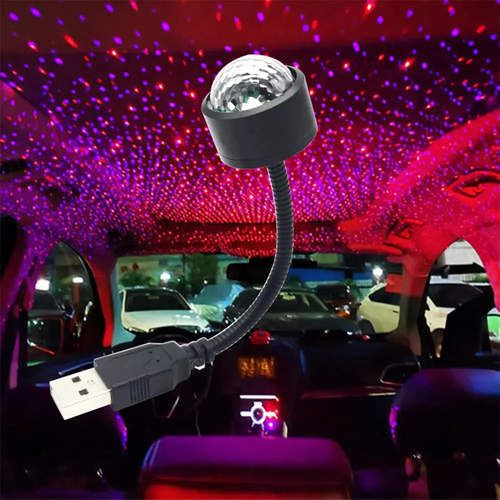 Mini LED Car Roof Star Night Light Projector Atmosphere Galaxy Lamp USB Decorative Adjustable For Auto Roof Room Ceiling Decor - ASTUCIO