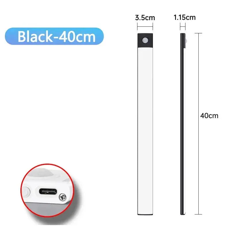 Lampe LED USB Type-C Rechargeable avec Capteur de Mouvement, Éclairage pour Armoire Garde-robe Ma boutique