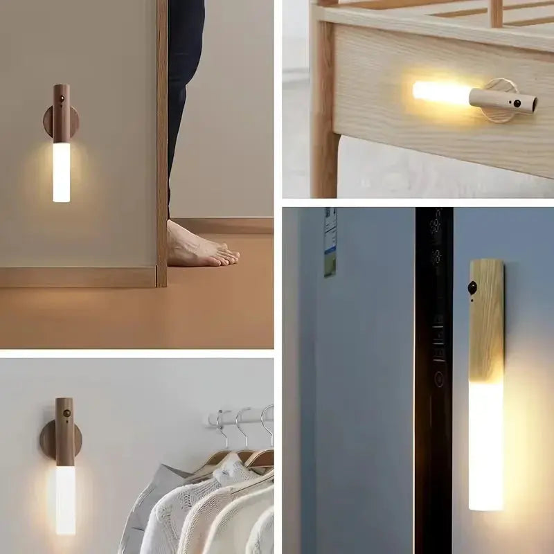 Lampe murale en bois, éclairage d'armoire de cuisine, capteur de mouvement Ma boutique